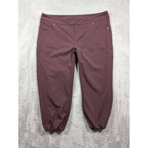 Athleta Leggings Womens Size XL Burgundy Cropped Athleisure Running Yoga Gym